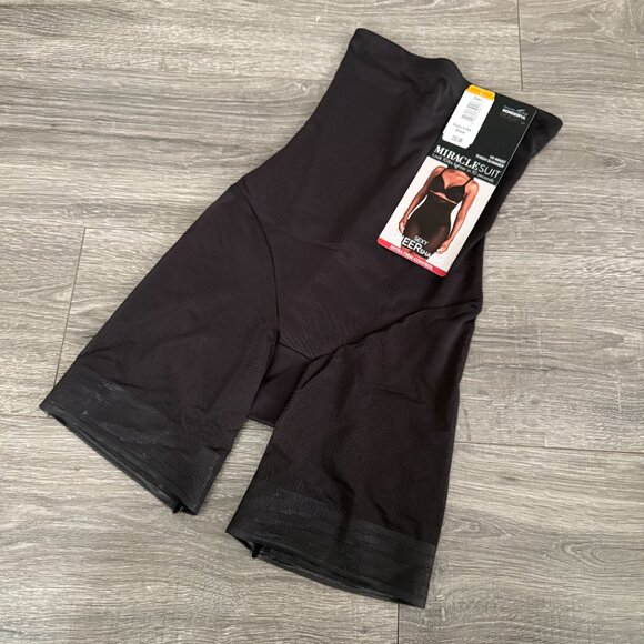 NWT Miraclesuit HI Waist Thigh Slimmer Shapewear Black Extra Firm Control Size S - Picture 1 of 5